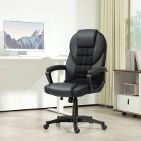 HOMCOM Faux Leather Office Chair - Black(m-2)