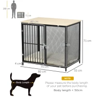 PawHut Dog Cage Side Table, with Cushion, for Small and Medium Dogs(m-3)