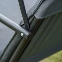 Outsunny Balancelle de Jardin 3 Places Toit Inclinaison réglable Coussins Assise et Dossier 1,72L x 1,1l x 1,53H m Acier époxy Noir Polyester Gris(m-9)