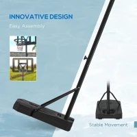 SPORTNOW Height Adjustable Basketball Stand Net Set System, Freestanding Basketball Hoop and Stand w/ Wheels, 200-305cm - Black(m-6)