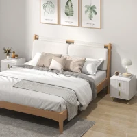 Set of 2 Elegant Chest of Two Drawers - White/Gold-Tone(m-2)