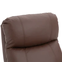 HOMCOM Poltrona Relax Manuale con Schienale Reclinabile 145° e Poggiapiedi in Pelle PU Marrone, 76x91x106cm(m-9)