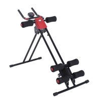 HOMCOM Bauchtrainer für Zuhause klappbar Bauchmuskeltrainer mit LCD-Monitor, Widerstand Trainingsgerät Fitnessgerät für Ganzkörpertraining belastbar bis 100 kg
