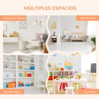 HOMCOM Estantería Infantil de Juguetes con Armario Estantes 4 Cajas y 3 Cestas Organizador de Almacenaje para Habitación de Niños Sala Juegos 128x34x155 cm Naranja Pastel(m-7)
