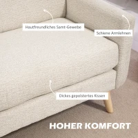 HOMCOM Zweisitzer-Sofa, komfortabel, 134x71x82 cm, Beige(m-5)