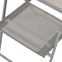 Outsunny Ensemble salon de jardin 8 pièces avec grand parasol, table et chaises pliantes métal époxy textilène polyester gris(m-9)