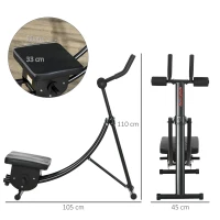 SPORTNOW Appareil à abdominaux Ab crunch fitness pliable charge max. 120 Kg 105 x 45 x 110 cm noir(m-3)