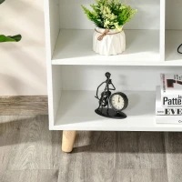 HOMCOM 103cm Bookcase Sideboard 6 Cubes Free Standing Bookshelf Shelves Unit Display Storage Cabinet for Living Room White(m-8)