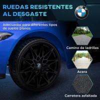 AIYAPLAY Coche de Batería para Niños 12V BMW M4 con Mando a Distancia Faros Bocina Música Velocidad 3-5 km/h Azul(m-9)