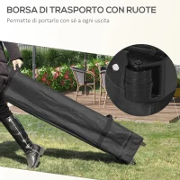 Outsunny Gazebo da Giardino 3x3 m con Zanzariera e Borsa da Trasporto con Ruote, Color Crema(m-7)