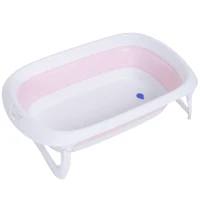 HOMCOM Bañera para Bebé Baño de Ducha de Niños Recién Nacido 0-3 Años 30L Portátil y Segura 80x48x21cm Material PP(m-11)