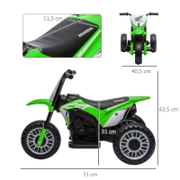 HOMCOM Elektro Kindermotorrad Honda, 3 km/h, Soundeffekte, für 18-36 Monate, Grün(m-3)