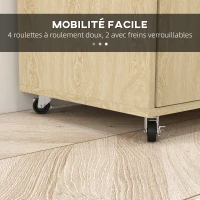 HOMCOM Desserte chariot cuisine multi rangements avec roulettes 75 x 40 x 80,5 cm(m-7)