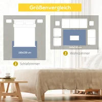 HOMCOM Teppich, Kurzflor, Vliesunterlage, 230 cm x160 cm x 0,10 cm, Grau(m-6)