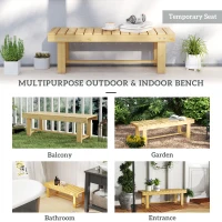 Outsunny 1 Piece 2-seater Outdoor Indoor Wooden Garden Bench Fir Patio Loveseat, 110L x 38W x 35Hcm, Natural(m-7)