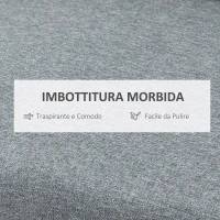 HOMCOM Divano 3 Posti Economico per Casa e Ufficio con 4 Gambe in Metallo, Divano con Braccioli Imbottiti, Tessuto Effetto Lino, Grigio(m-5)