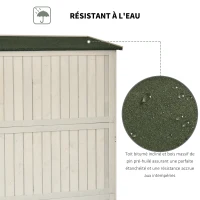 Outsunny Abri de Jardin en bois Armoire de Jardin dim. 127,5L x 50l x 164H cm 2 étagères 2 Portes 2 fenêtres Toit bitumé étanche Bois Massif Sapin pré-huilé Gris(m-6)