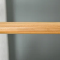 HOMCOM Standregal Badezimmerregal Bambusregal 3-stufiges Büroregal Lagerregal Aktenregal Küchenregal faltbar Perfekt für das Wohnzimmer Küche Bad Büro Bambus Polyester Natur+Grau 44,5x33x108 cm(m-8)