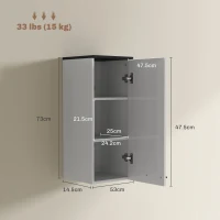 HOMCOM Armadietto Bagno da Parete con 3 Ripiani e Mensole Regolabili, 30x32x73 cm, Bianco(m-3)