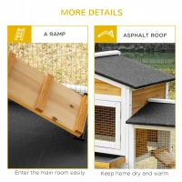 PawHut 2-Tier Large Rabbit Hutch Outdoor with Double Side Run Boxes, No-leak Plastic Tray, Ramp, 230 x 53 x 93.5cm, White(m-7)