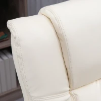 Vinsetto PU Leather Office Chair, Swivel Computer Chair with Footrest, Wheels, Adjustable Height, Cream White(m-9)