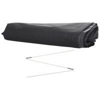 Outsunny Funda para Sombrilla de Jardín Impermeable de Tela Oxford 300D con Cremallera y Varilla de Soporte 240x48/70 cm Negro(m-6)