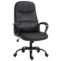 Vinsetto Bürostuhl Massage höhenverstellbarer Chefsessel Gamingstuhl mit Massagefunktion ergonomischer Drehstuhl Massage Sessel PU-Leder Stahl Schwarz 60 x 70 x 109-119 cm(m-1)