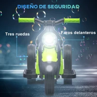 AIYAPLAY Moto Eléctrica para Niños de +2 Años con Función de Soplar Burbujas Faros Música Velocidad 3 km/h Carga 30 kg Verde(m-5)