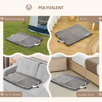 PawHut Coussin matelas pour chien moyenne taille, pliable portable lavable mousse à mémoire de forme 70 x 55 x 4,5 cm gris(m-7)