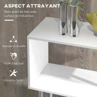 HOMCOM Lot de 2 bibliothèques étagère Design Contemporain en S 4 Niveaux 80L x 30l x 145H cm Coloris Blanc(m-5)