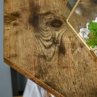 HOMCOM Libreria Angolare a Muro, Scaffale Stile Industriale in Legno e Metallo con 5 Ripiani, 39x39x175cm, Marrone Rustico(m-9)