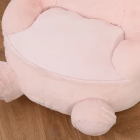 HOMCOM Poltroncina per Bambini Forma a Coniglio in Peluche con Base Antiscivolo, Arredamento Cameretta Rosa, 60x50x59cm(m-7)