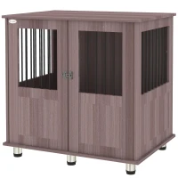 PawHut Dog Crate Table for Medium and Large Dogs with Magnetic Door for Indoor Use, 85 x 55 x 75 cm, Purple(m-11)