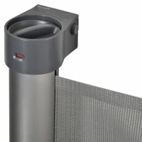 PawHut 140cm Treppenschutzgitter ausziehbar Türschutzgitter Roll einhand-bedienung Türgitter Treppenschutz Absperrgitter für Hund Türschutz Grau(m-9)