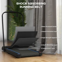 SPORTNOW 2.5HP Walking Pad, 1-6km/h Folding Treadmill with Remote Control and LED Display for Home Gym Office, Blue(m-7)