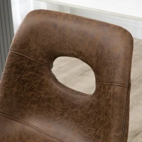 HOMCOM Bar Stools Set of 2, Adjustable Breakfast Dining Stools with Backrest, Footrest, Microfiber Cloth Kithchen Island Counter, Brown(m-8)