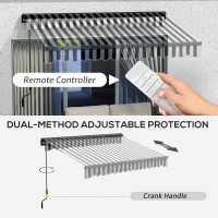 Outsunny 3 x 2m Aluminium Frame Electric Awning, with Remote - Grey/White(m-4)