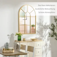 HOMCOM Fensterspiegel mit Metallrahmen, 70 x 2 x 50 cm, goldfarben(m-4)