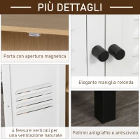 Vinsetto Armadietto Portadocumenti Cassettiera da Ufficio in Legno e Metallo Bianco con 2 Ante, Ripiano Regolabile, 62x30x67.5cm(m-7)