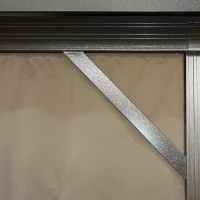 Outsunny 3 x 3(m) Metal Hardtop Gazebo, with Curtains and Accessories - Brown(m-9)