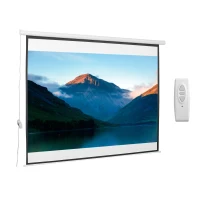 HOMCOM Pantalla de Proyección Eléctrica 120 Pulgadas Formato 4:3 con Mando a Distancia 244x183 cm Blanco(m-4)