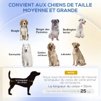 PawHut Canapé pour chien lit surélevé coussin déhoussable pieds en acier velours 101,5 x 62 x 34,5 cm blanc crème noir(m-4)