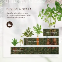 Outsunny Aiuola Rialzata a 3 Livelli, Modulabile e a Fondo Aperto, in Acciaio, 118x118x62 cm, Grigio Scuro(m-5)