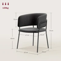 HOMCOM Polsterstuhl, modern und komfortabel, 57x53x73cm, Grau(m-3)