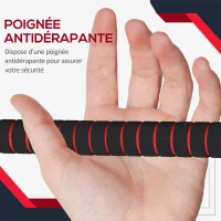 HOMCOM Kit Haltères Musculation 2-en-1, Lot de 2, 25 kg, poids réglable - Barres incluses - entraînement Musculaire & haltérophilie - HDPE Noir Rouge(m-5)