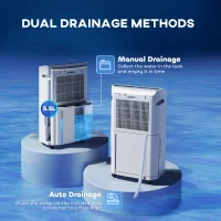 HOMCOM 5500mL Portable Dehumidifier with Air Purifier, UVC, Ioniser, 24H Timer, 5 Modes, 16L/Day, for Home Laundry, White(m-6)