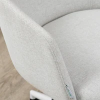 Vinsetto Silla de Oficina Giratoria Acolchada Tejido de Lino Altura Ajustable con Reposabrazos y 56x56x72-82 cm Gris Claro(m-8)