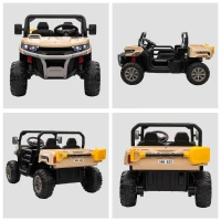 HOMCOM 12V 2 Seater Kids Electric Ride-On Car with Electric Bucket, Remote Control - Yellow(m-9)