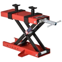 DURHAND Cavalletto Alzamoto a Forbice, Sollevatore Moto, Cavalletto Moto Centrale Regolabile Fino 500kg in Metallo Rosso(m-9)