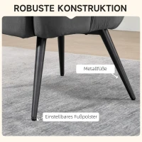 HOMCOM Relaxsessel mit Ottomane Sessel mit Fußhocker, 2-teiliges Set, Grau(m-5)